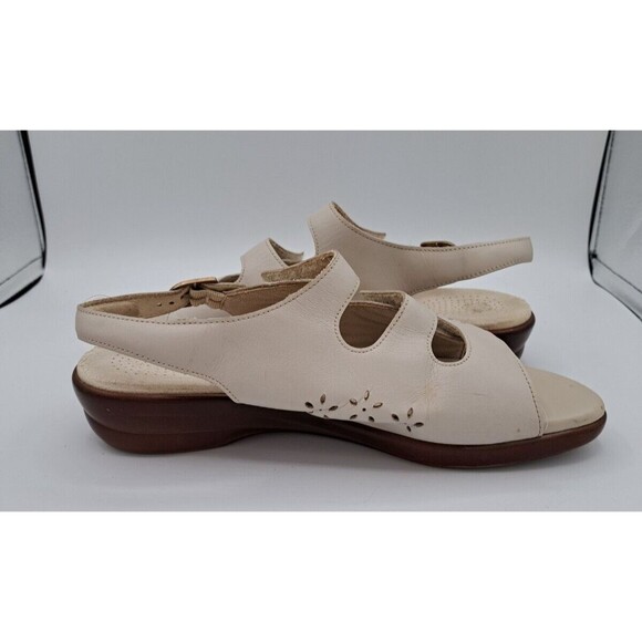 SAS Quatro Tripad Comfort Slingback Sandals Bone 3 Strap Women Size 9.5 N Beige - Picture 6 of 16